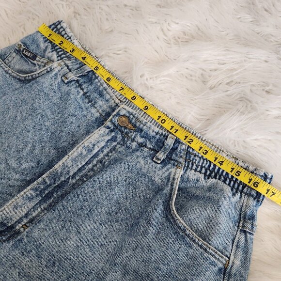 Vintage 80s‎ 90s Lee Womens 32x29" Elastic Waist Blue Mom Jeans Lightwash - Picture 5 of 11